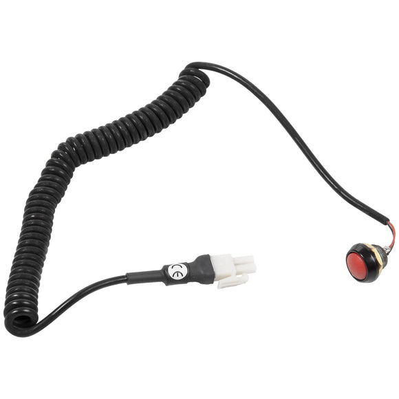 Push-To-Talk steering wheel button with coiled cable